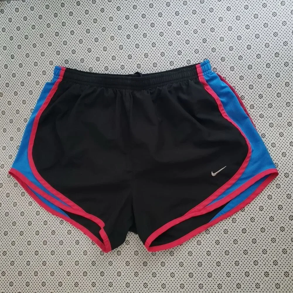 Nike Dri-FIT Tempo Women’s Small Black/Blue/Pink  Athletic Running Shorts